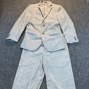JF J.Ferrar Ultra Comfort Super Slim Fit Gray Suit Jacket Pants Set 34S 28x30